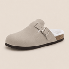 Fur-lined Suede Clogs by Qomfort
